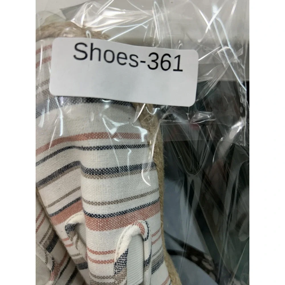 Esprit Shoes Womens Size 7 Striped Canvas Espadrilles Flat Slip On Summer Casual